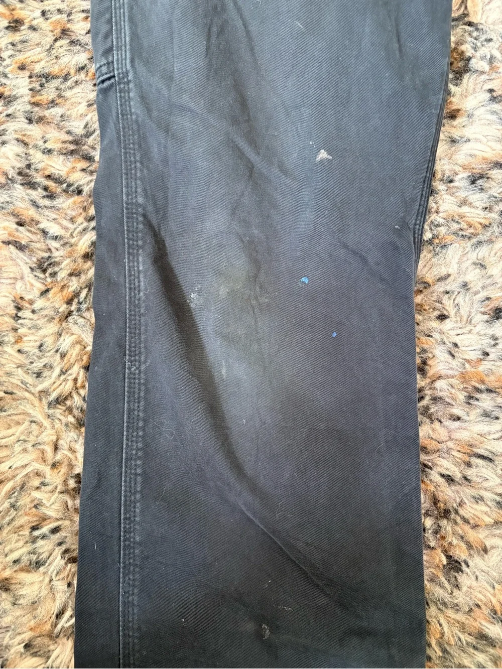 Carhartt Men's 32X32 Black Utility Work Wear Relaxed Fit Carpenter Pants stains